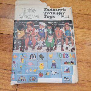 Little Vogue Toddlers Transfer Togs Sewing Pattern 1844 Size 4‎ Vintage Set